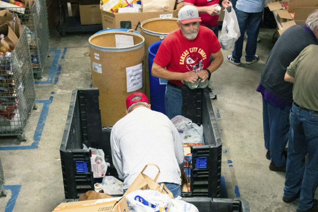 Knights of Columbus groups assist in sorting food at Hope Distribution Center