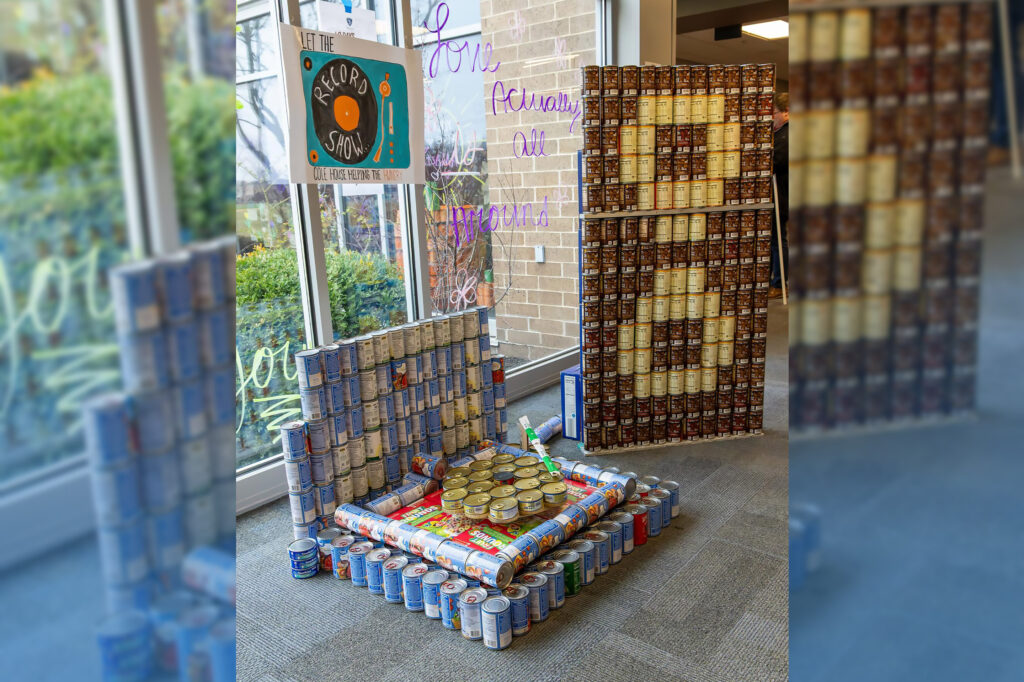 Above: St. James Academy hosts an annual creative Can-Struction competition between the student houses.